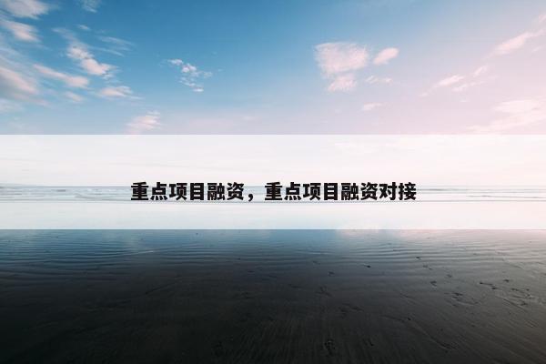 重点项目融资，重点项目融资对接