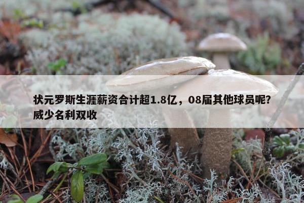 状元罗斯生涯薪资合计超1.8亿，08届其他球员呢？威少名利双收