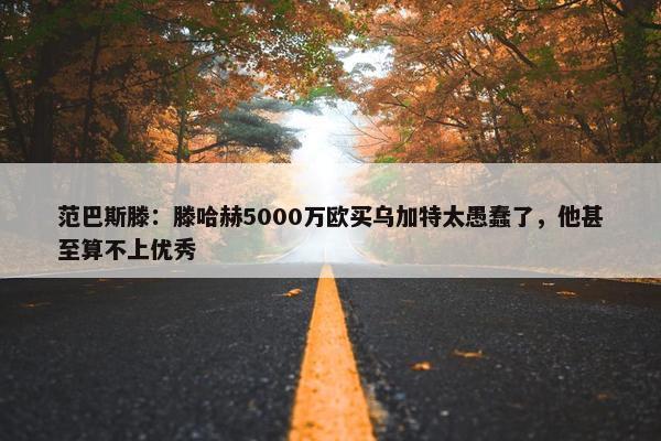 范巴斯滕：滕哈赫5000万欧买乌加特太愚蠢了，他甚至算不上优秀