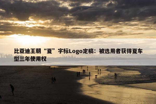 比亚迪王朝“夏”字标Logo定稿：被选用者获得夏车型三年使用权